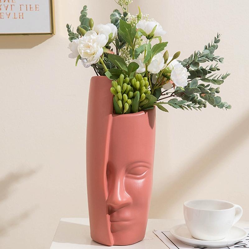 V562-A1098593060DBT-202503041636-00 Thickened Drop-proof Vase with Dried Flower Ornaments - Rose Pink - Image 1