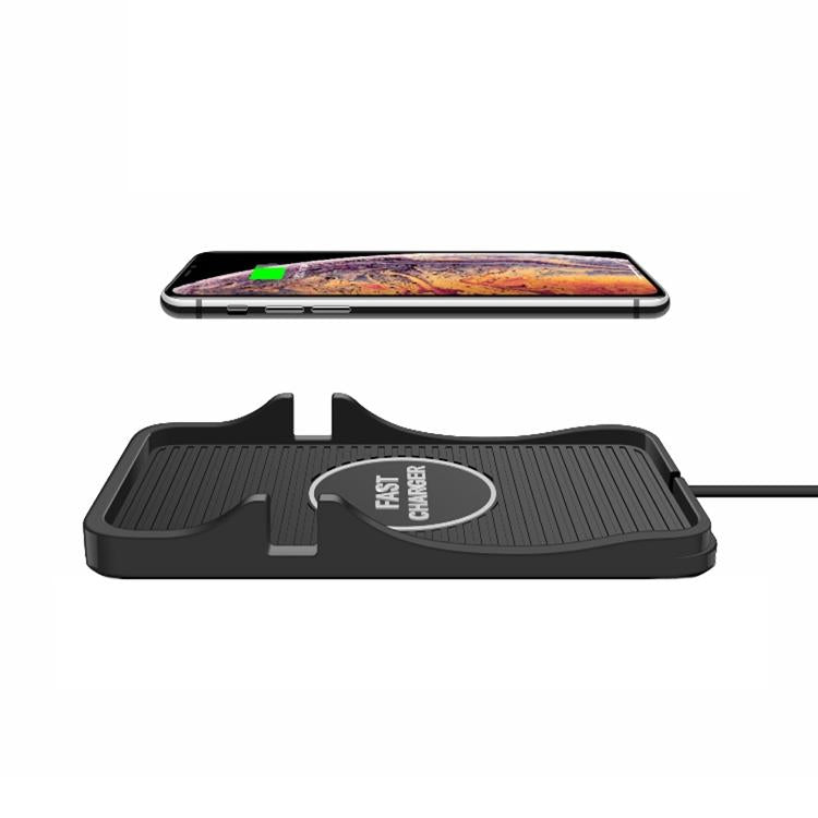V562-A1098881060DBT-202504212107-00 2-in-1 Non-slip Wireless Charger for C7 Car Navigation - Black - Image 1