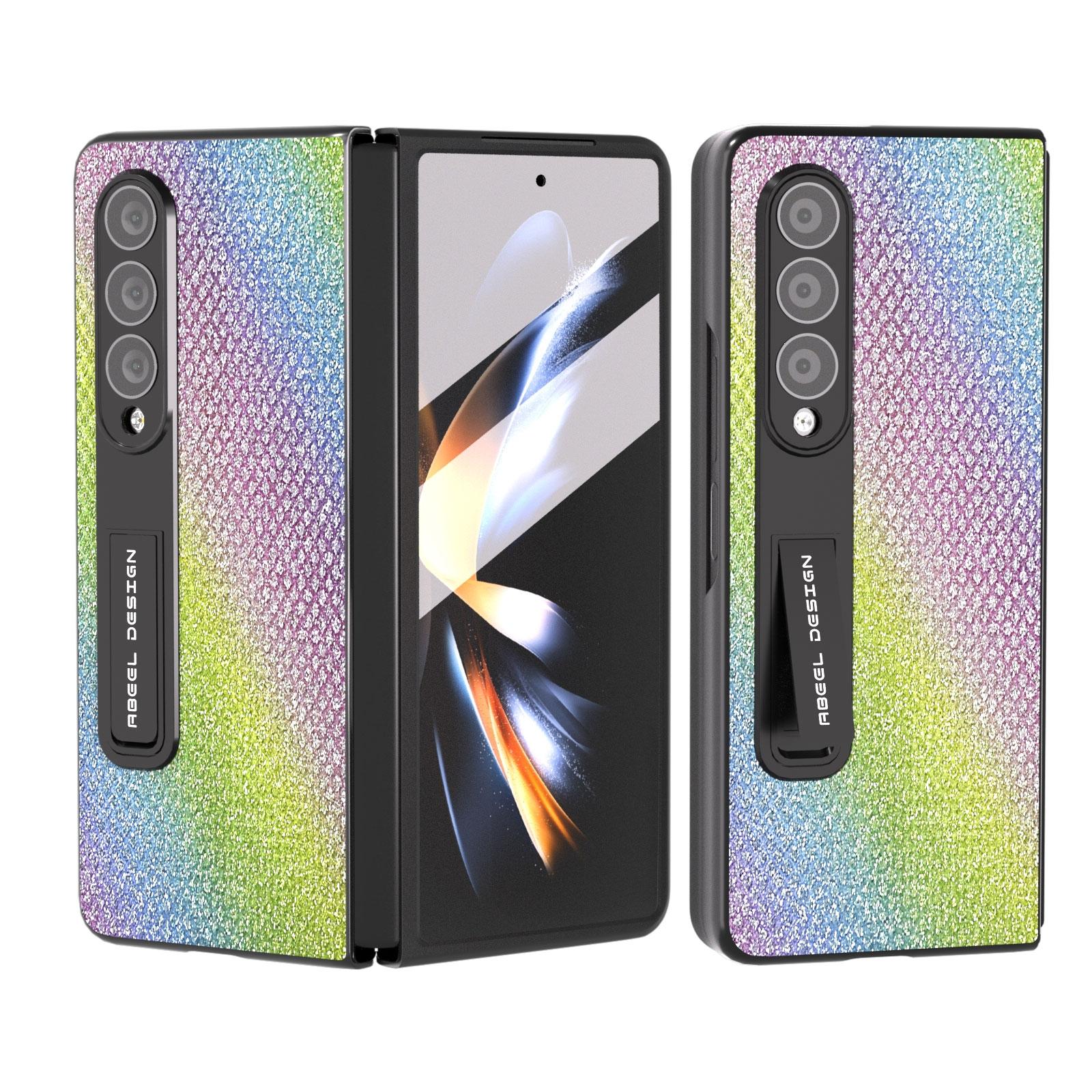 V562-A201017400ADE-202505291227-00 For Samsung Galaxy Z Fold4 5G Diamond Edge Case With Holder - Rainbow - Image 1