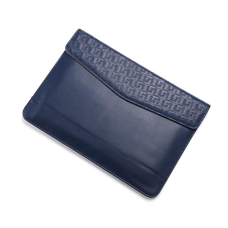 V562-A2048455750DBT-202504021930-00 13-14 Inch Ultra-thin Magnetic Holster for Horizontal Embossed Notebook with Liner Bag - Dark Blue - Image 1