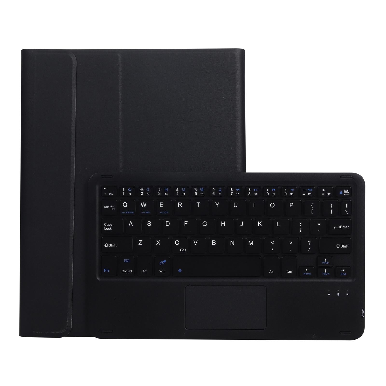 V562-A205893200ADE-202504292005-00 Bluetooth Keyboard Leather Case For Ipad Pro 10.5 With Touch Control - Lambskin Texture Compatible With 10.2 2021 & 2020 & 2019 / Air 3 - Black - Image 1