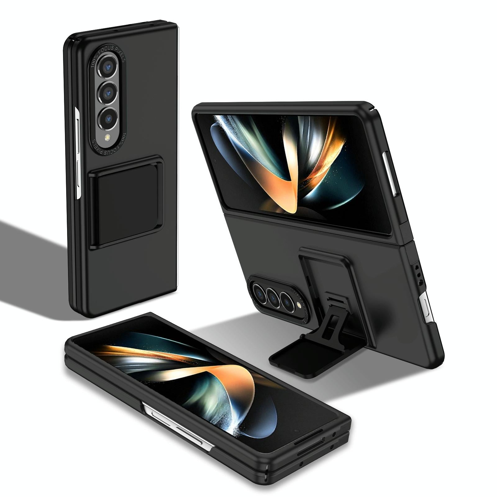 V562-A207223400ADE-202503211440-00 For Samsung Galaxy Z Fold4 5G Foldable 3D Design Phone Case - Black - Image 1