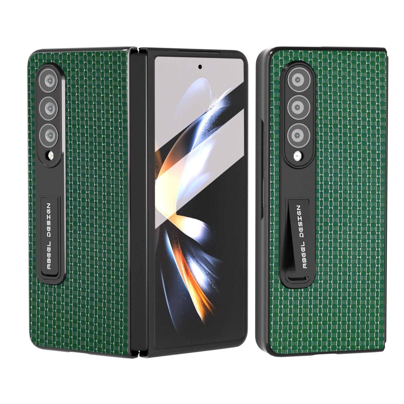 V562-A208907400ADE-227189-00 For Samsung Galaxy Z Fold4 5G Premium Leather Phone Case With Holder - Luxury Design - Night Green - Image 1