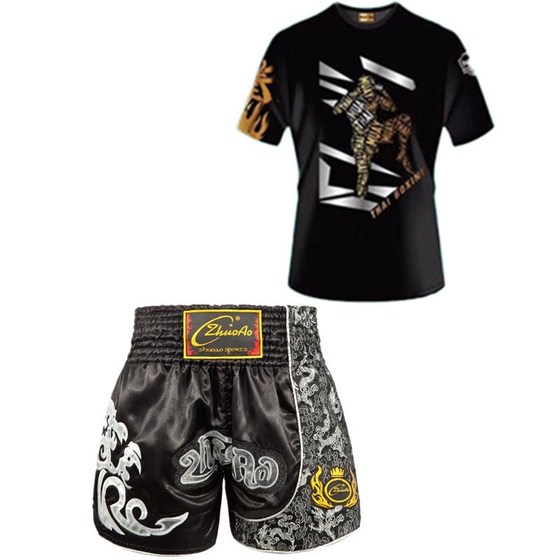 V562-A2123134060DBT-226140-00 Kids Boxing Set - Sparring Shorts And Tights - Bright Green - Silvery Dragon Black - M - Image 1