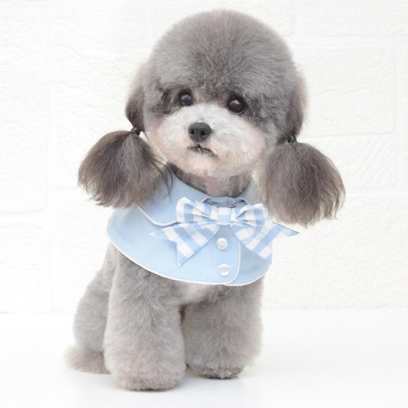 V562-A3023396230DBT-202503201646-00 Pet Accessories Dog Small Shawl Bib Saliva Towel Triangle Scarf - Size L - Light Blue - Image 1