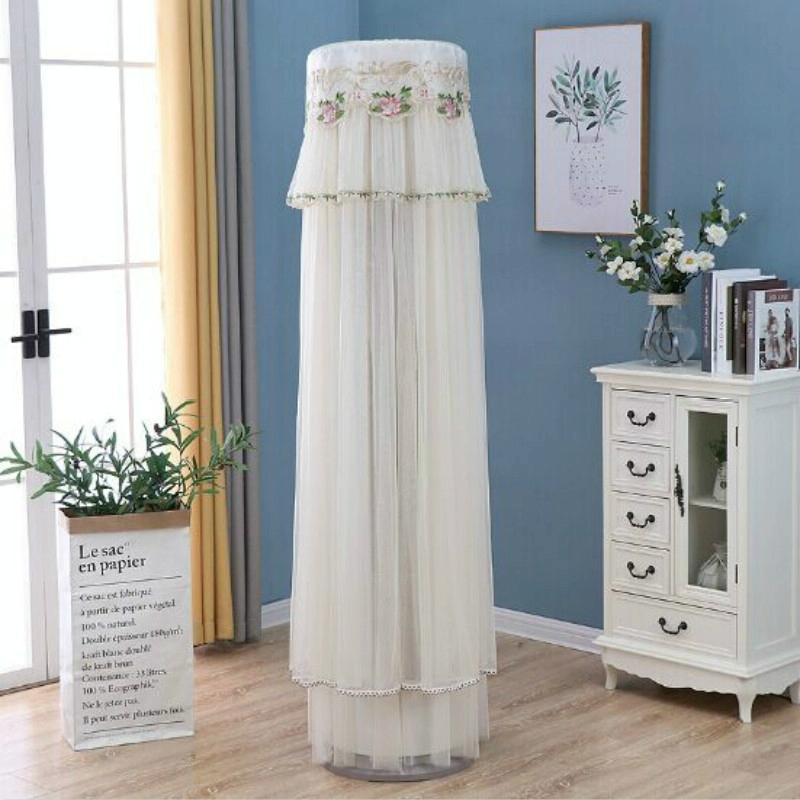 V562-A303811350DBT-202503031640-00 180cm Vertical Lace Air Conditioner Dust Cover - White - Image 1