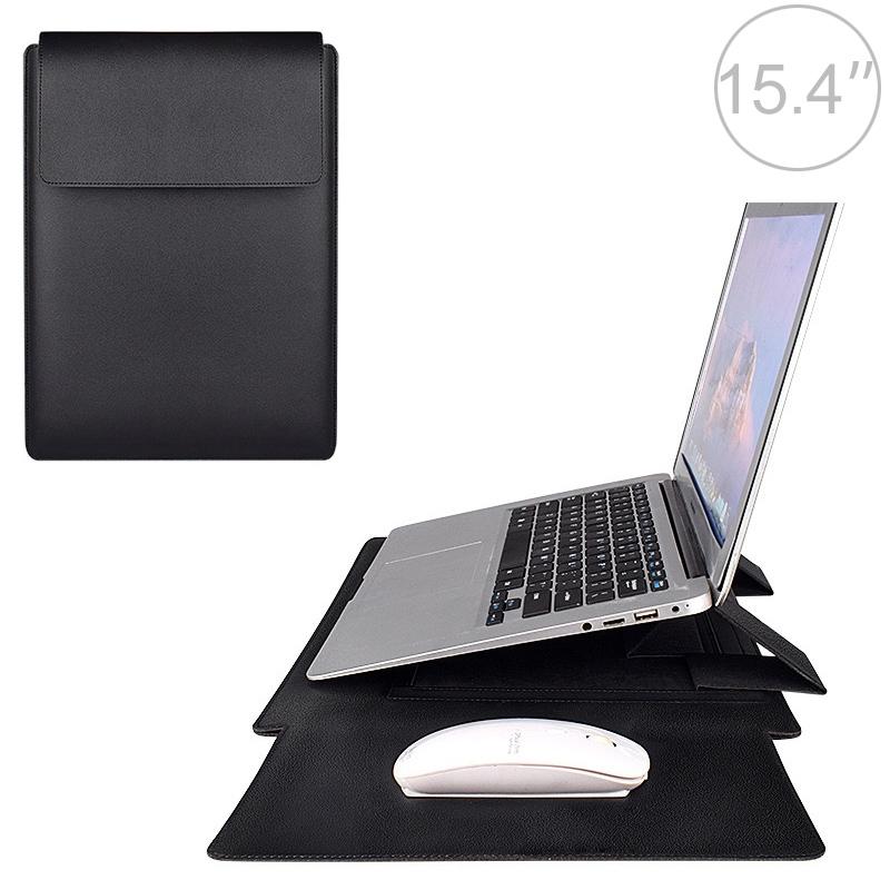 V562-A30459700ADE-202504251831-00 15.4 Inch Laptop Leather Sleeve Carrying Bag - Black - Image 1