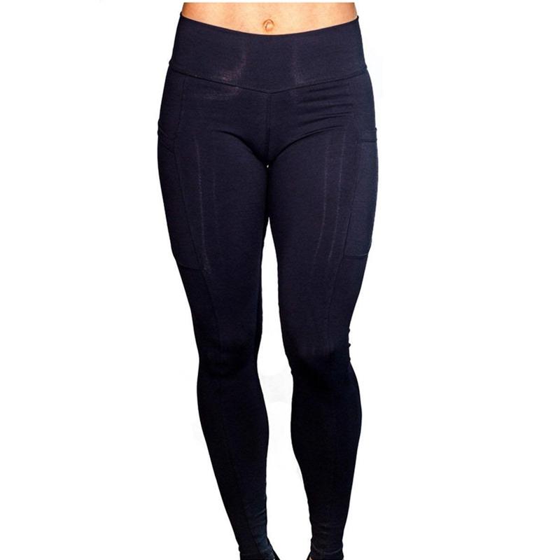 V562-A307983550DBT-202503261948-00 High Elastic Women Yoga Pants With Pockets Stretch Leggings For Jogging Workout And Running Size L - Black - Image 1