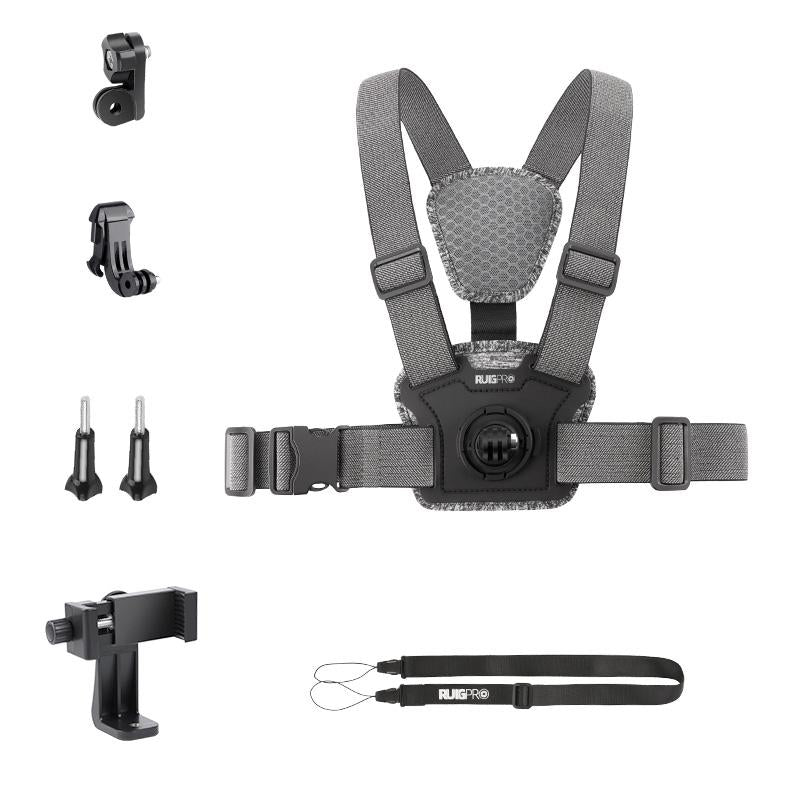 V562-A503673600ADE-202505212005-00 Adjustable Chest Strap with Mount and Screw - 6 In 1 360 Phone Clamp - Image 1