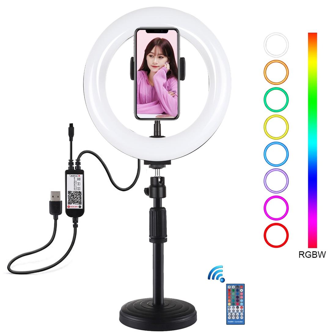 V562-B0803TKP-202503061845-00 7.9 Rgbw Led Ring Light with Dual Colour Temperature and Phone Clamp - Image 1
