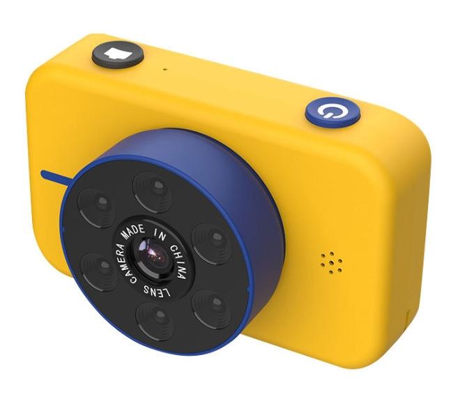 V562-B1002696240DBT-221235-00 Mini 4k Dual Camera for Kids - 50mp Front & Rear - Yellow - Image 1