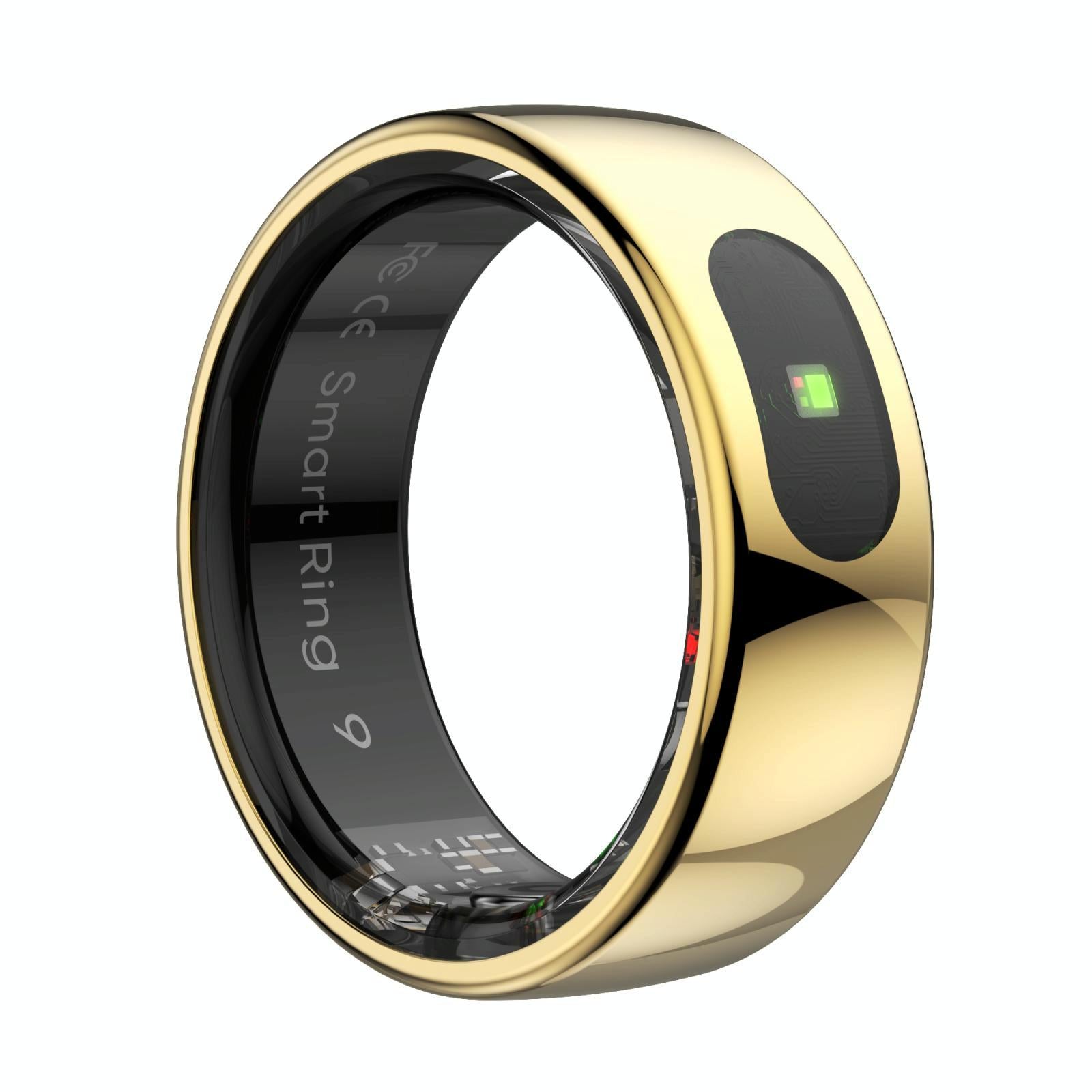 V562-B100297200AYS-202504281905-00 Smart Ring Heart Rate Blood Oxygen Sleep Sports Size 12 - Gold - Image 1