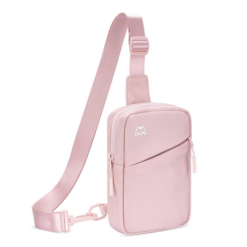V562-B1019215060DBT-202503041236-00 Lightweight Outdoor Sports Chest Bag Cell Phone Crossbody Pack - Pink - Image 1