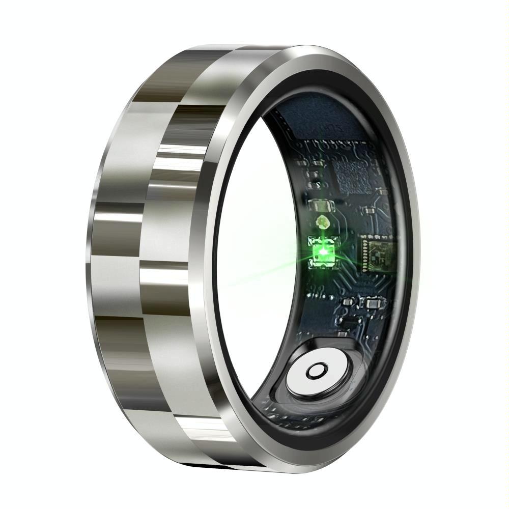 V562-B101996200AYS-202504281836-00 Smart Ring With Health Monitoring Gesture Control And Somatosensory Games - Size 9 - Silver - Image 1