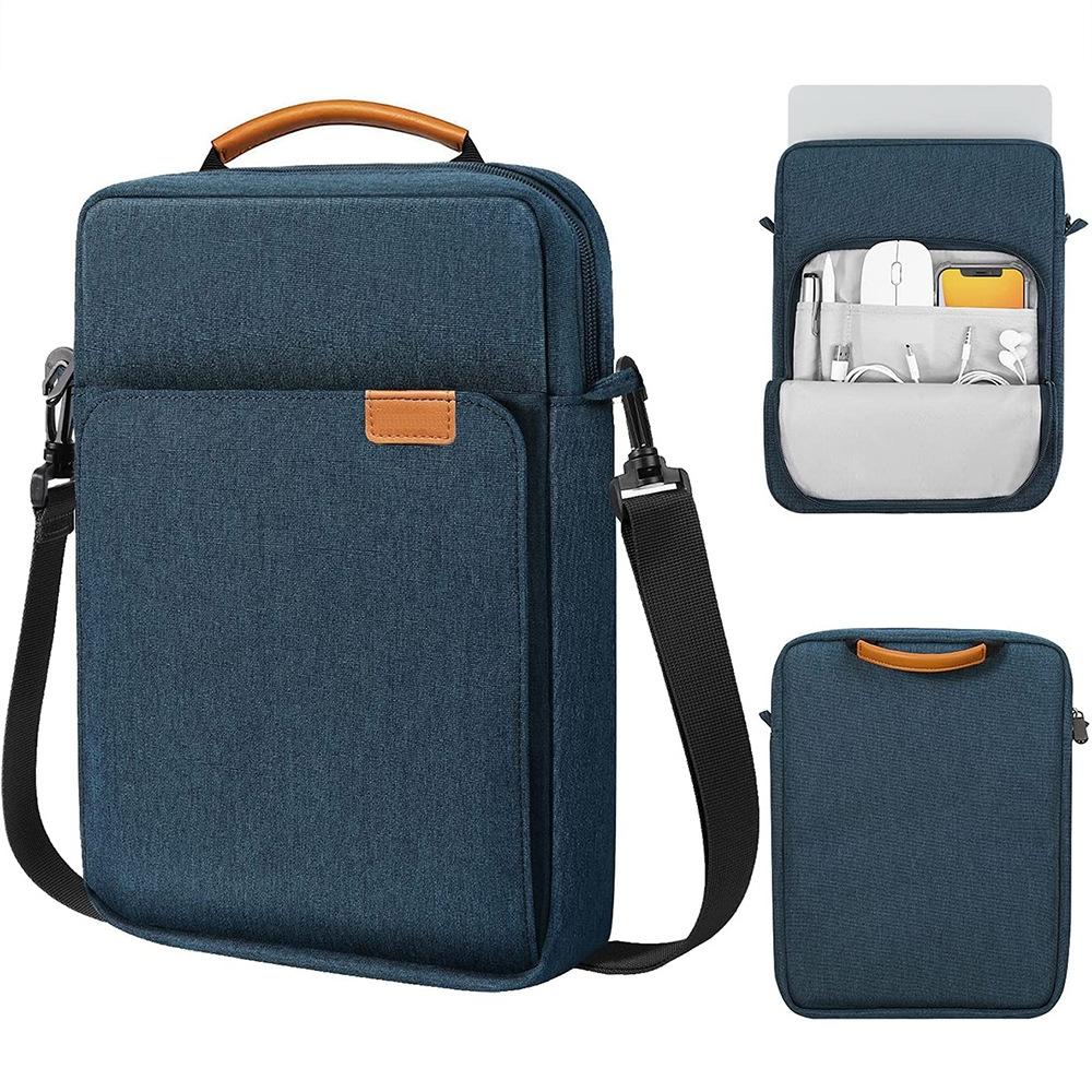 V562-B1022892060DBT-202502282125-00 13 Inch Vertical Laptop Bag - Handheld Shoulder Crossbody - Dark Blue - Image 1