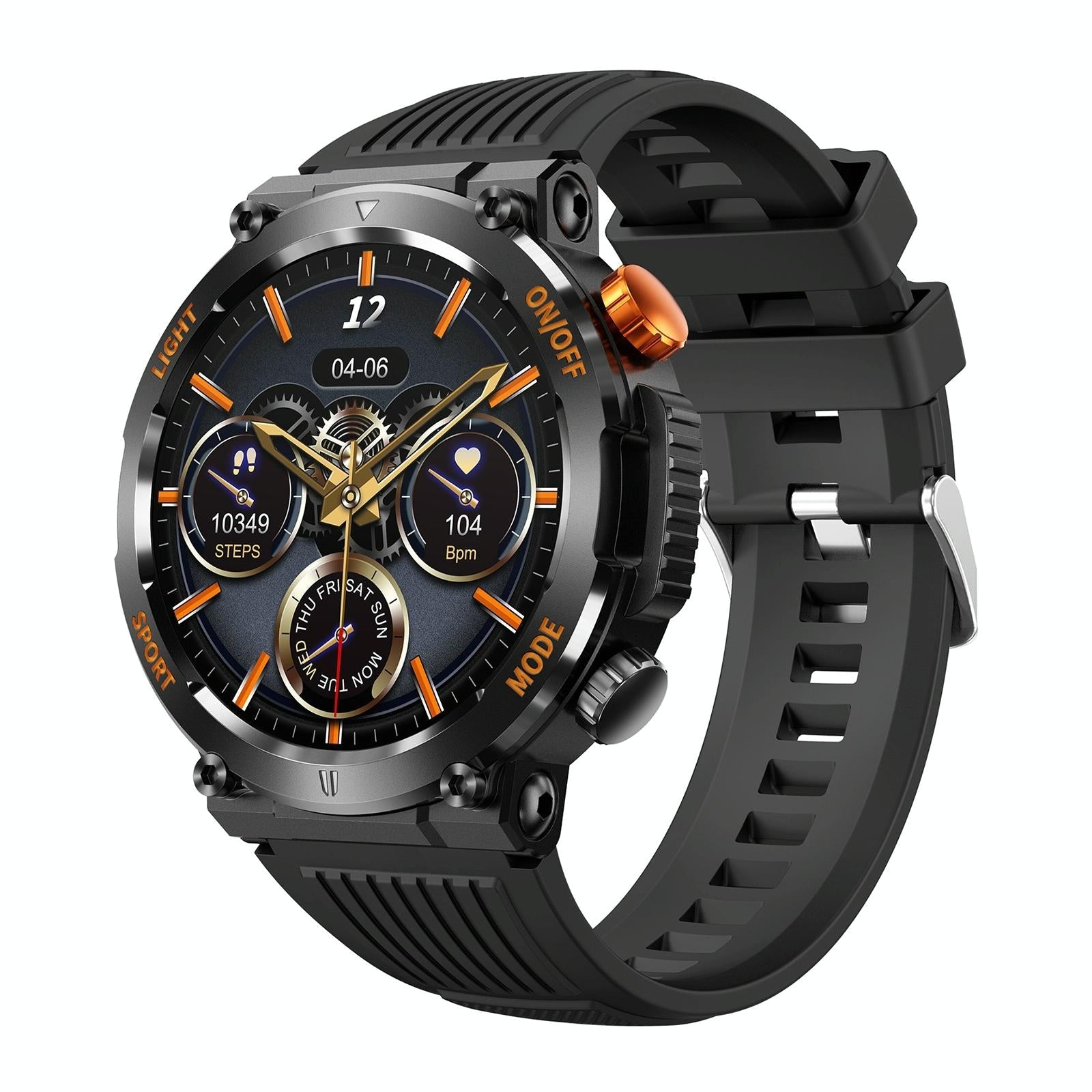 V562-B102576500ADE-202504251952-00 1.46 Inch Round Screen Bluetooth Smart Watch Support Health Monitoring & 100+ Sports Modes - Black - Image 1