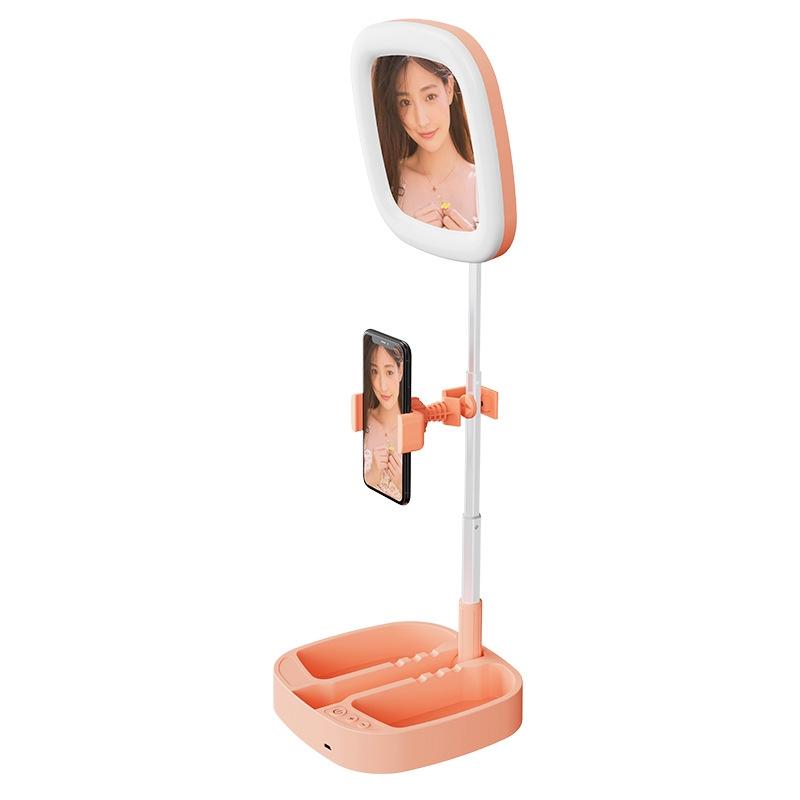 V562-B1035832060DBT-202502241305-00 Portable Folding Desktop Live Broadcast Light Stand - Pink - Image 1