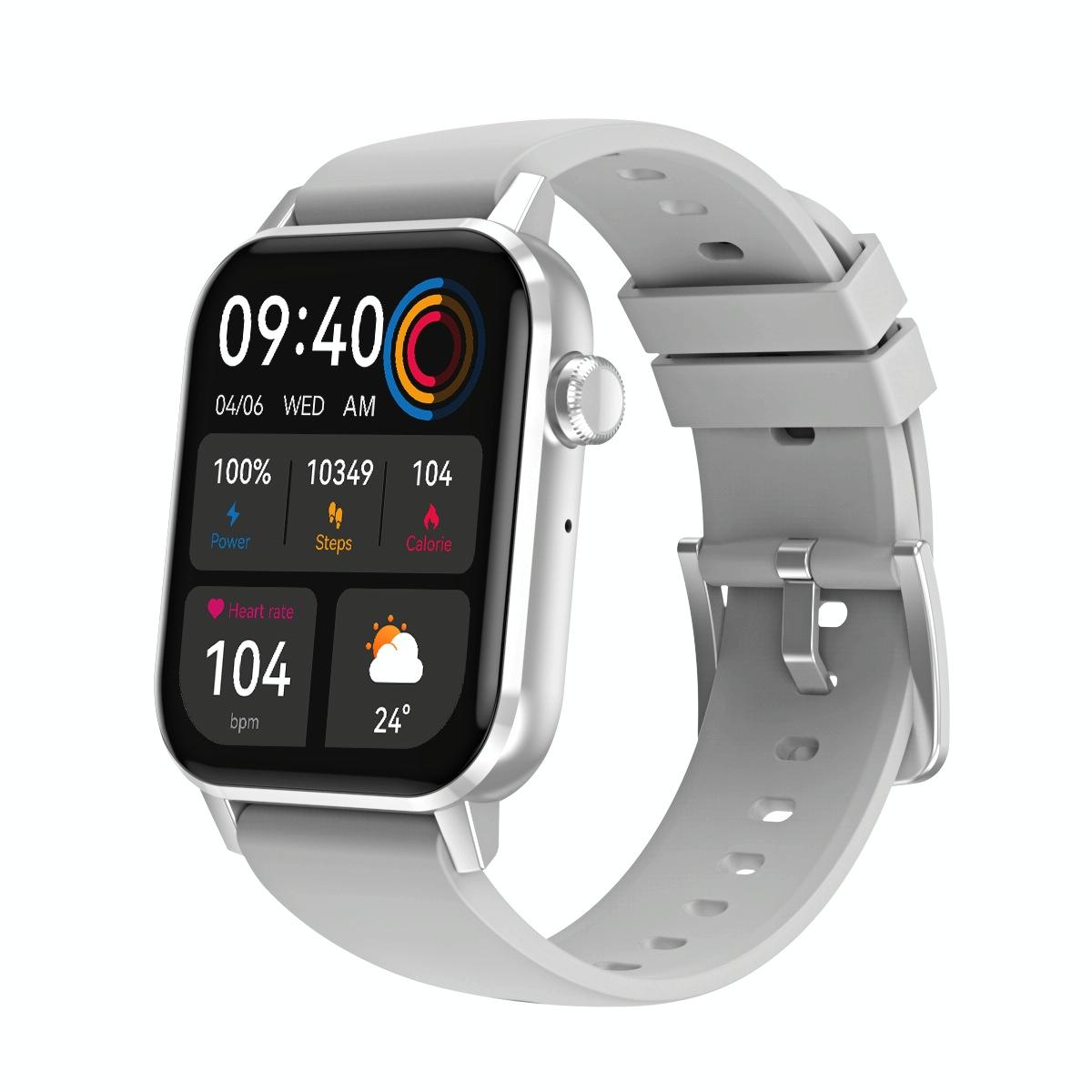 V562-B1036532060DBT-202504251910-00 1.69 Inch Multifunctional Heart Rate Smart Watch - Silver - Image 1