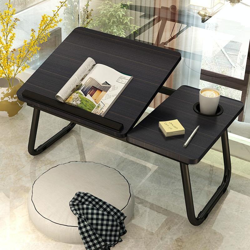 V562-B1041952650DBT-202502271916-00 Adjustable Folding Laptop Desk with Cup Holder - Four-speed Lifting Table for Dorms - Black Gold Wire - Image 1