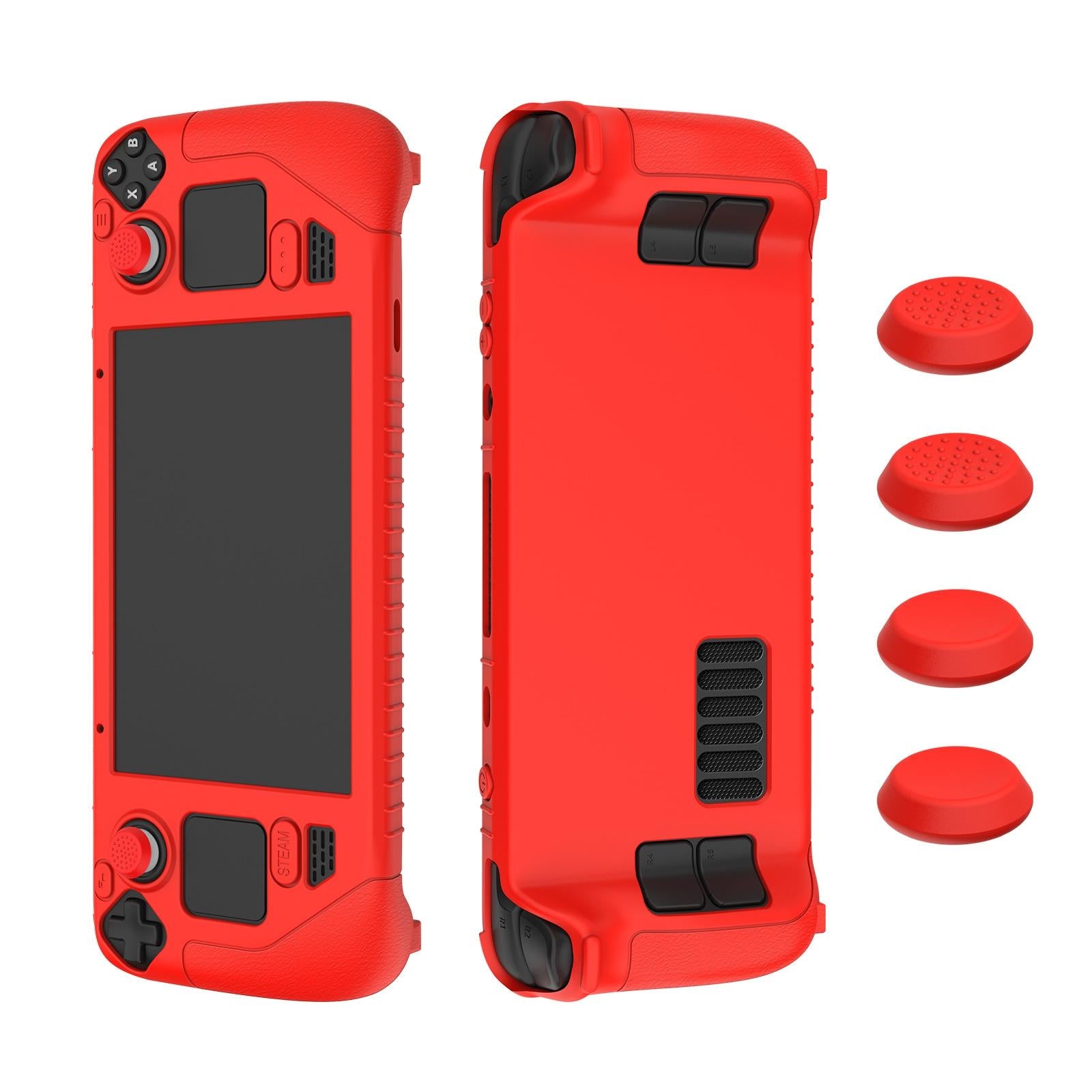 V562-B1043853060DBT-202503201935-00 Silicone Game Controller Cover with 4 Key Caps - Protective - Red - Image 1