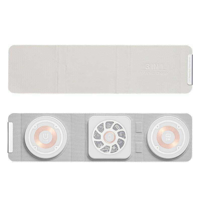 V562-B1048355060DBT-202504212022-00 3 In 1 Portable Magsafe Wireless Charger - White - Image 1