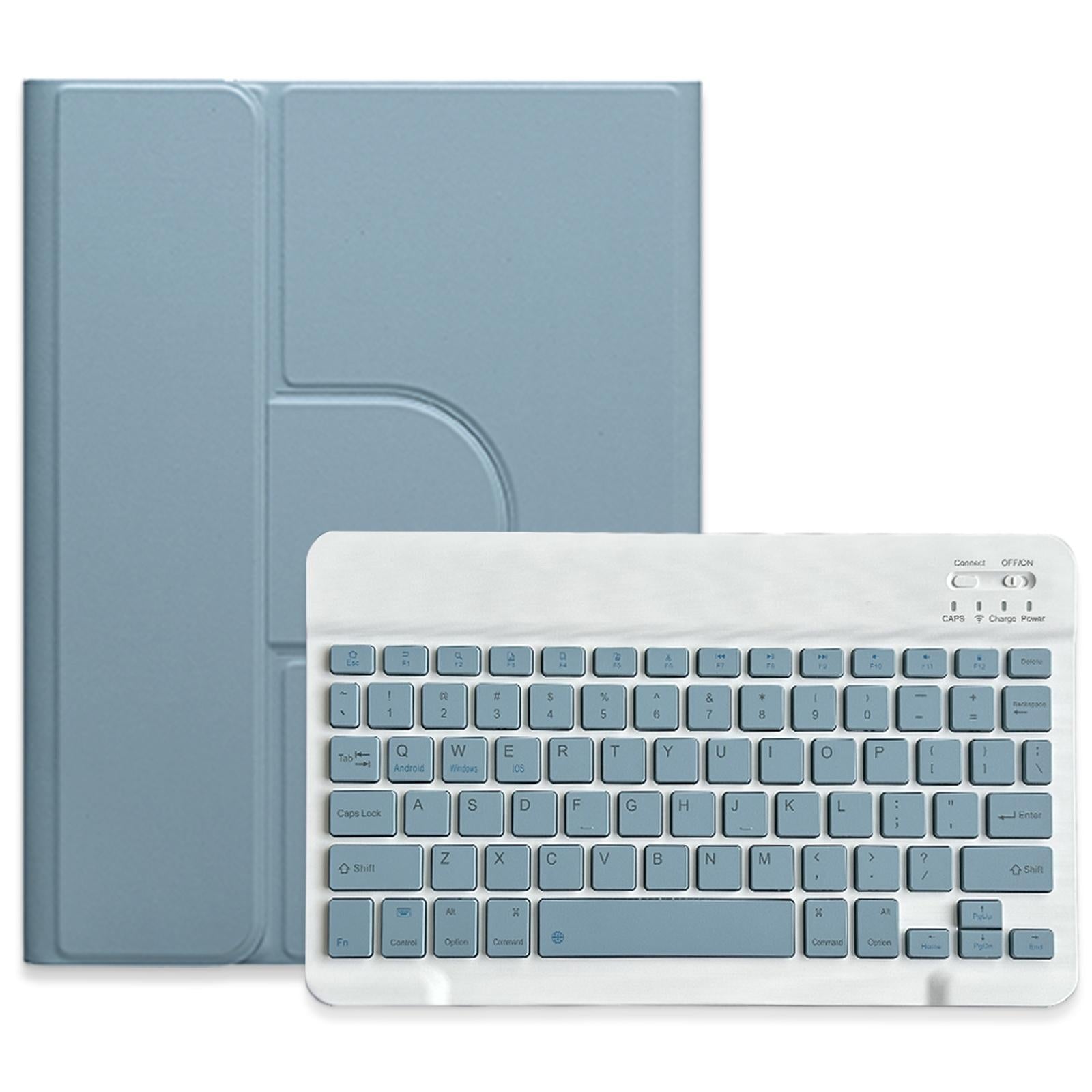 V562-B105040500ADE-202504291947-00 360 Degree Rotatable Bluetooth Keyboard Leather Case - Square Button - Mist Blue - For Ipad 10Th Gen 10.9 2022 - Image 1