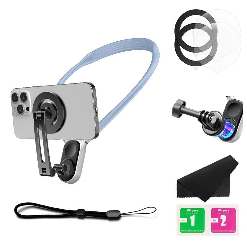 V562-B1054374060DBT-222204-00 Versatile Magnetic Neck Holder for Phones and Action Cameras - Glacier Blue - Image 1