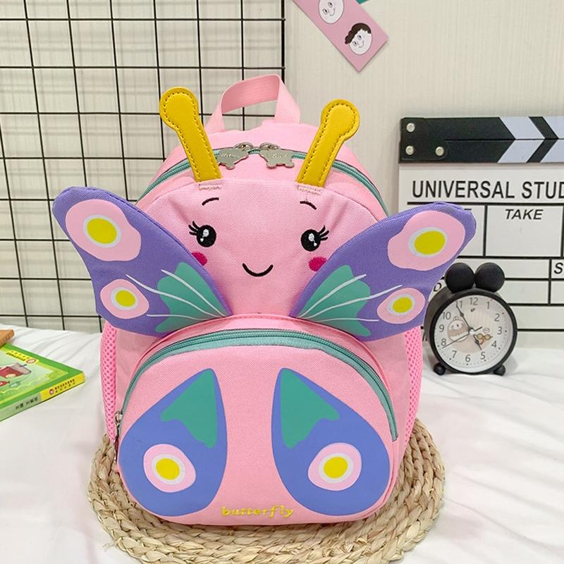 V562-B1065324060DBT-202505271316-00 Girls' Butterfly Backpack - Compact and Colourful - Pink - Image 1