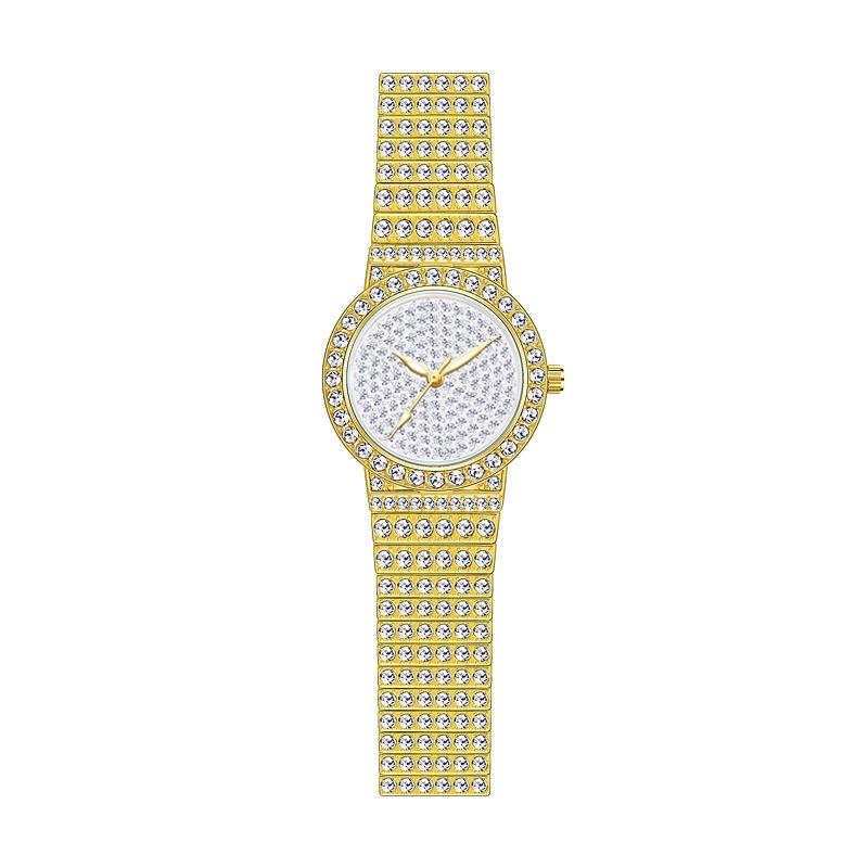 V562-B1066252060DBT-202504161906-00 Starry Diamond Chain Women Wrist Watch - Golden Diamonds Surface - Image 1