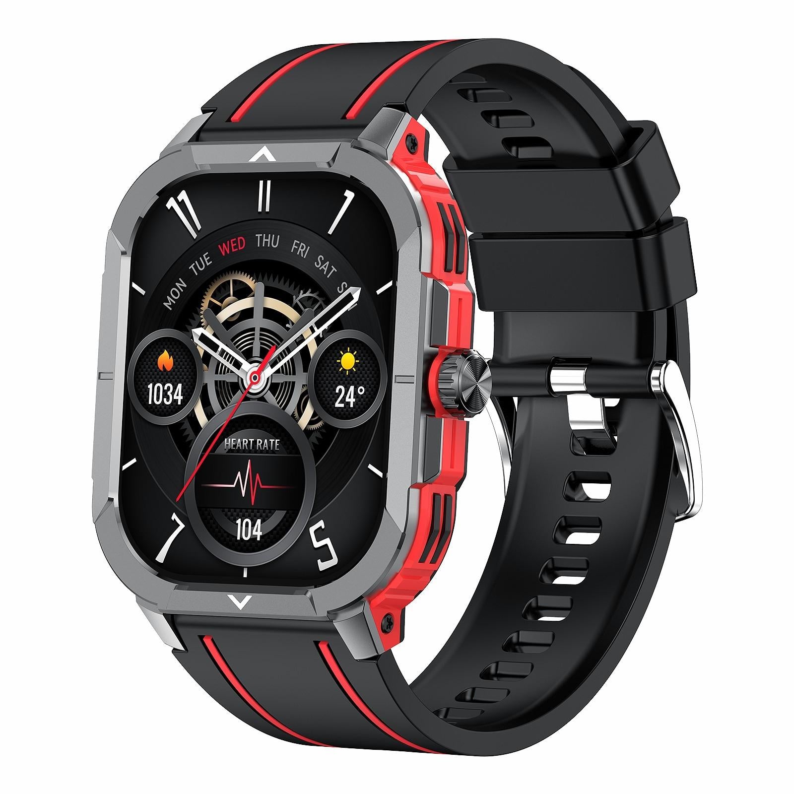 V562-B106986600ADE-202504251916-00 2.06 Inch Bt5.3 Ip68 Sport Smart Watch Bluetooth Call / Message / Health - Red - Image 1