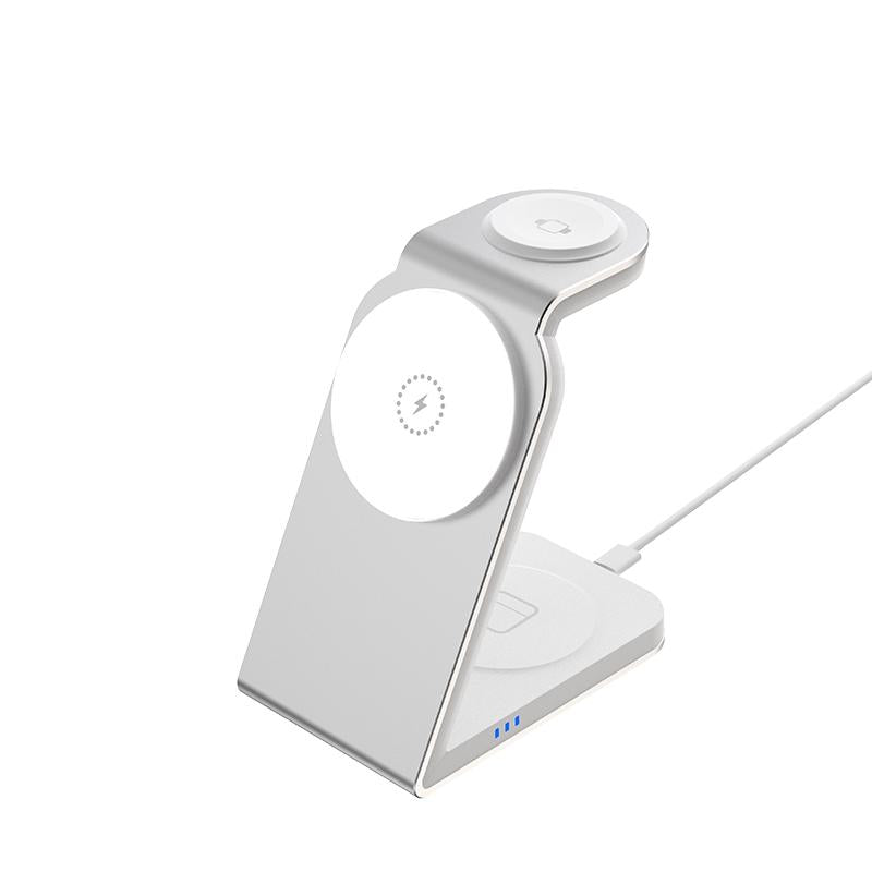 V562-B107101700ADE-202504212020-00 3 In 1 Magnetic Wireless Charger For Sw18 - Silver - Image 1