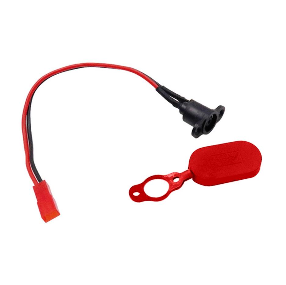 V562-B107622840DBT-202505262117-00 Waterproof Battery Charging Head for Xiaomi Mijia M365 Electric Scooter - With Red Waterproof Cover - Image 1