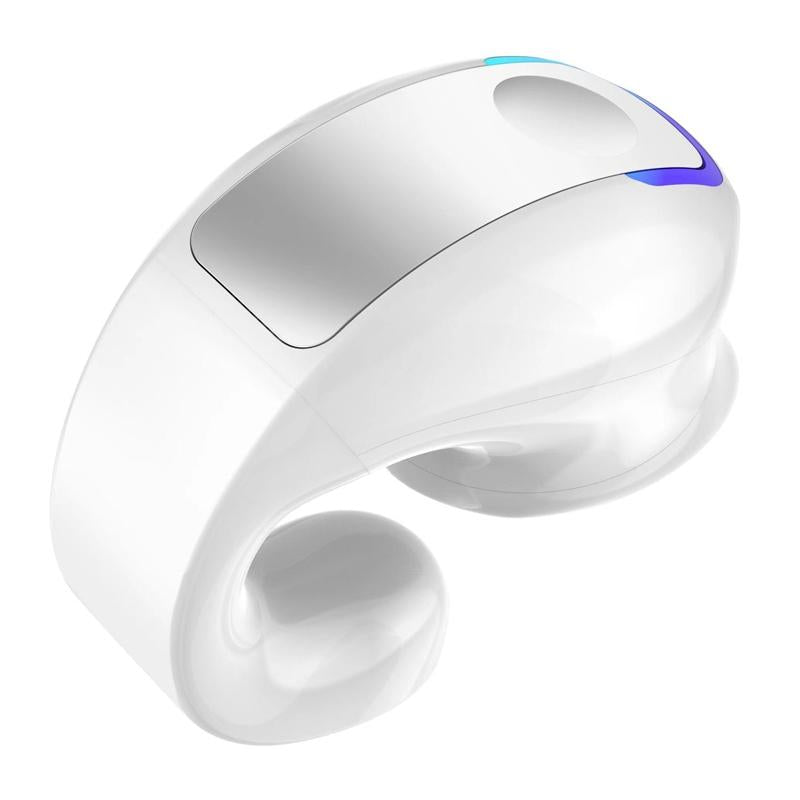 V562-B1079153060DBT-202505261836-00 Lightweight Waterproof Bluetooth Earphone with Clip - Single-ear - White - Image 1