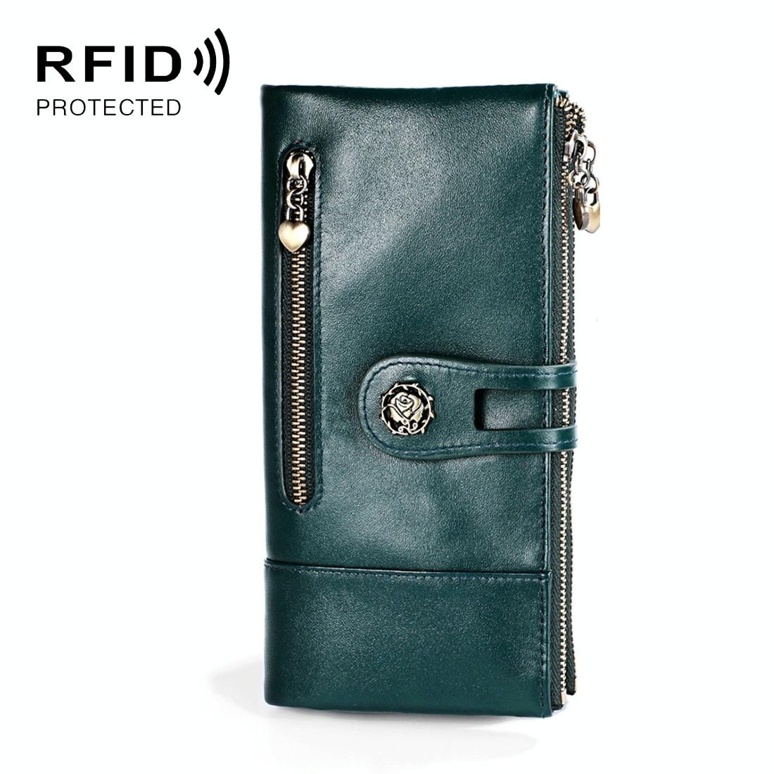 V562-B10859500ADE-202505291720-00 Vintage Rfid Leather Wallet with Card Slots for Women - Blue - Image 1