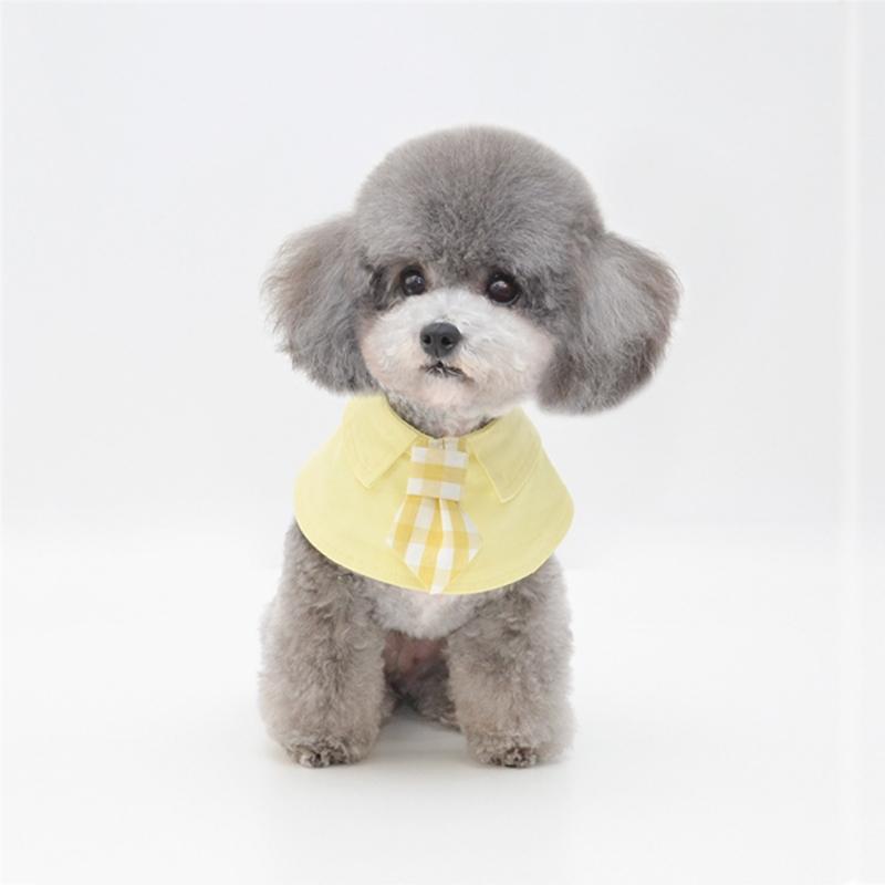 V562-B1086396230DBT-202503201710-00 Pet Shawl Scarf Saliva Towel Dog Clothes Accessories - Size S - Yellow - Image 1