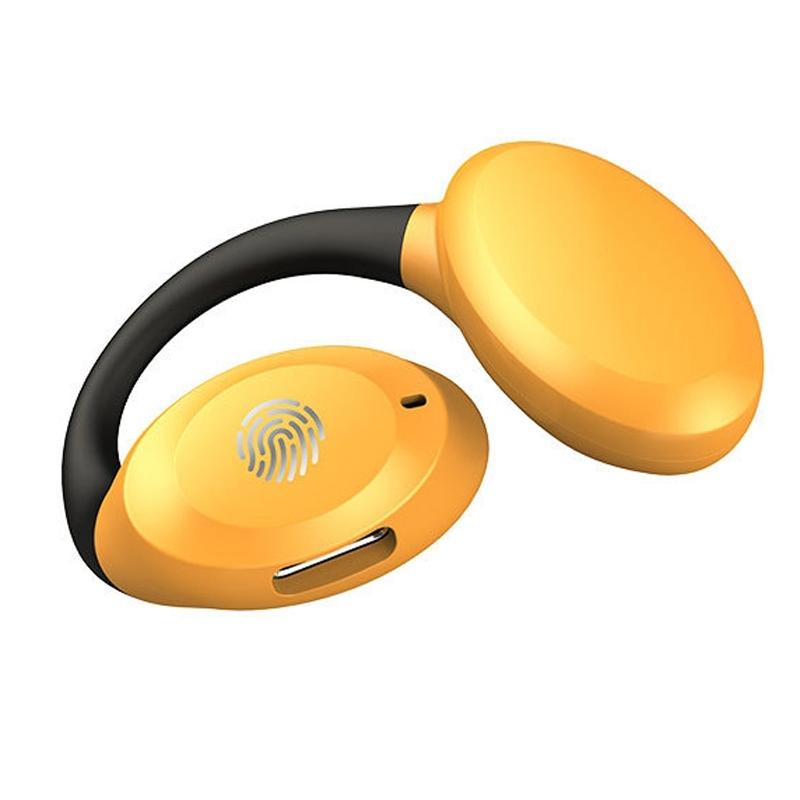 V562-B1087824060DBT-202505222017-00 Waterproof Touch Control Wireless Earphones with Ear-hook for Sports - Yellow - Image 1
