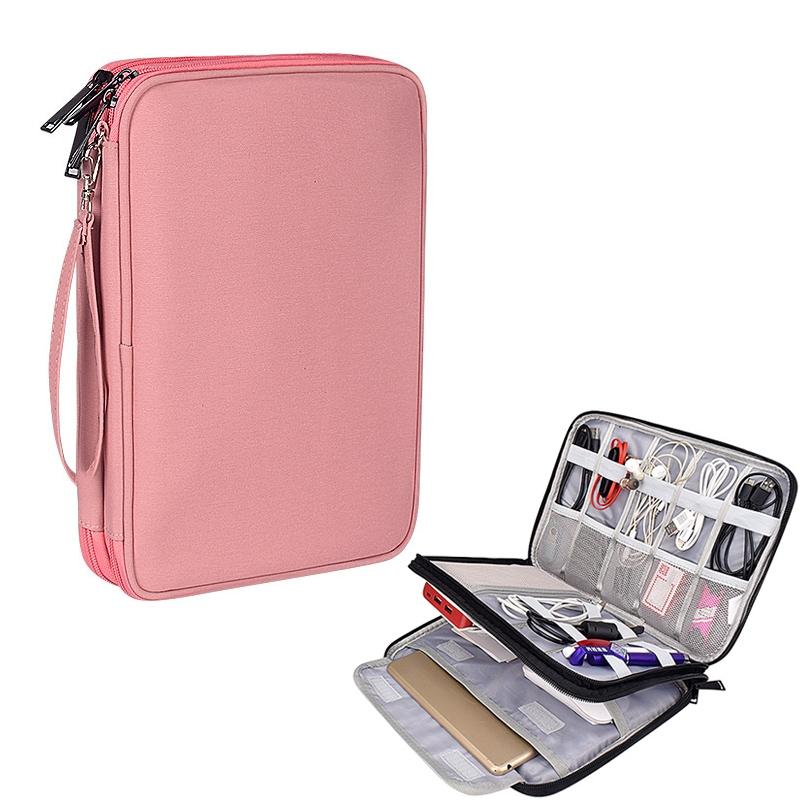 V562-B10899700ADE-202503032011-00 Waterproof Multi-function Storage Bag for Digital Accessories Earphones and Data Cables - Pink - Image 1