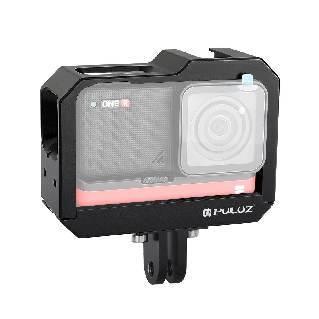 V562-B115UP-219799-00 Aluminum Frame Cage for Insta360 one r with Cold Shoe and Tripod Base - Black - Image 1