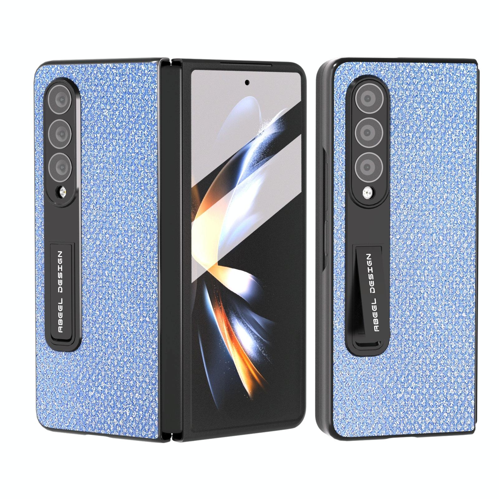 V562-B201017400ADE-202505291227-00 For Samsung Galaxy Z Fold4 5G Diamond Edge Case With Holder - Sapphire Blue - Image 1