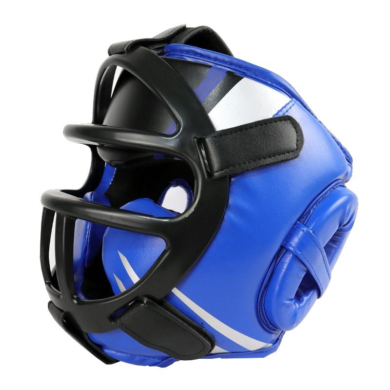 V562-B2020974060DBT-202503072125-00 Competition Sparring Boxing Helmet For Head Protection - Blue With Mask - M - Image 1