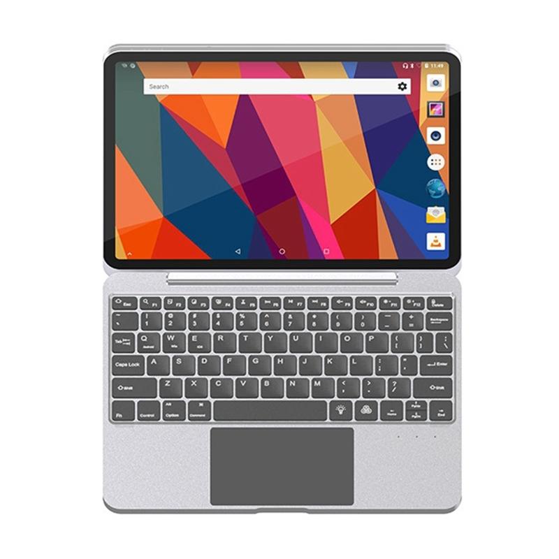 V562-B203383600ADE-202504292026-00 Bluetooth Touch Keyboard Leather Case - Aluminum Alloy - Silver - For Ipad Pro 12.9 2020/2021/2022 - Image 1