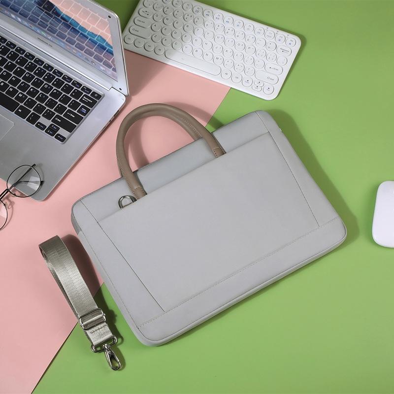 V562-B2050354060DBT-202502282110-00 13-13.3 Inch Laptop Bag Crossbody Briefcase in Oxford Cloth - Gray - 14 - 14.6 Inch - Image 1