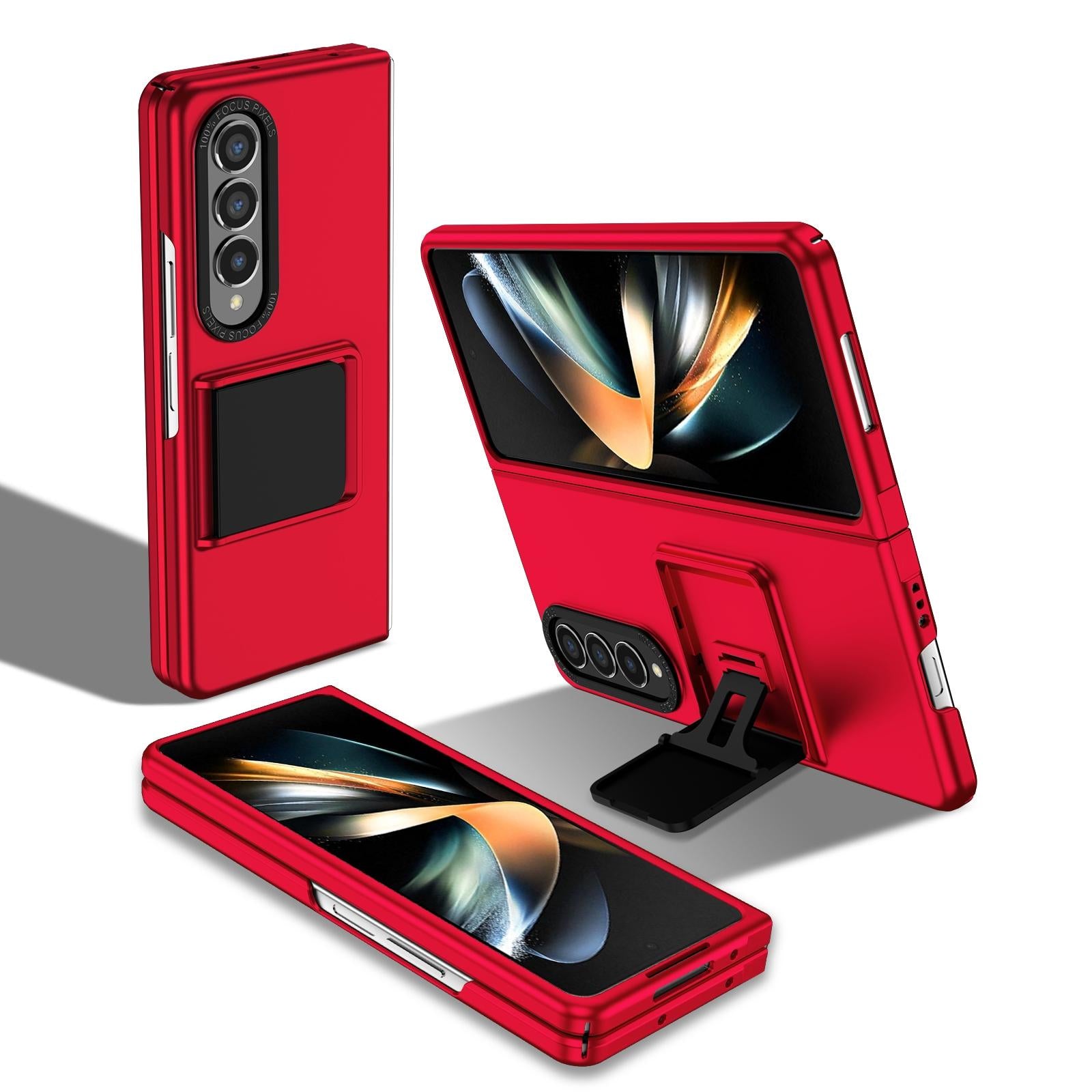 V562-B207223400ADE-202503211440-00 For Samsung Galaxy Z Fold4 5G Foldable 3D Design Phone Case - Red - Image 1