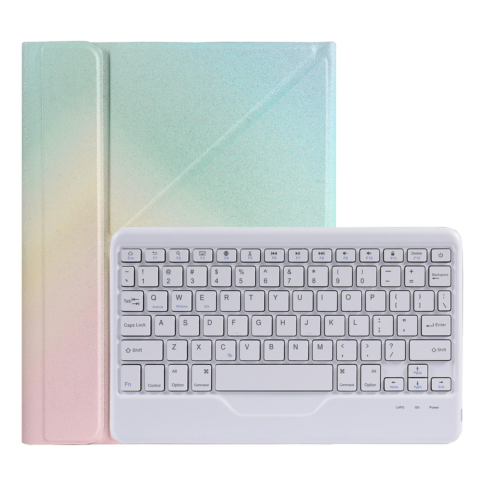 V562-B208066100ADE-202504291830-00 10.2 / 10.5 Inch Bluetooth Keyboard Tablet Case With Triangle Holder & Pen Slot - Gradient Rainbow - Image 1