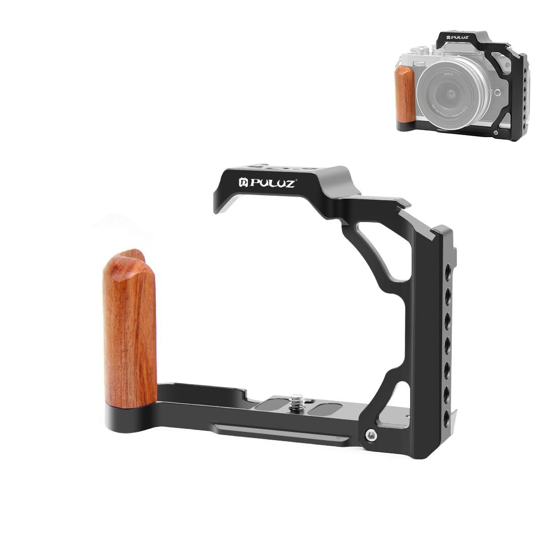 V562-B2113UP-202503061910-00 Wood Handle Metal Camera Cage For Nikon Zfc Stabilizer Rig - Black - Image 1