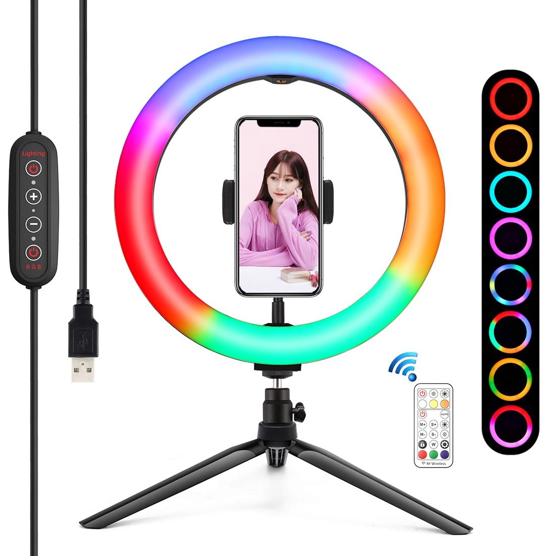 V562-B2803TKP-202503062120-00 10.2 Marquee Led Beauty Light with Tripod and Remote - Dual-colour Ring Light for Vlogging and Photography - Image 1