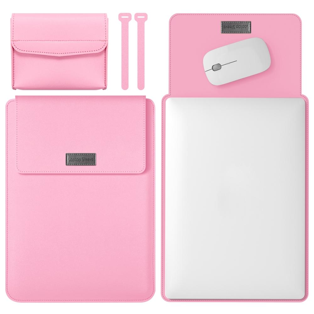 V562-B303402300ADE-202504022046-00 Lightweight Leather Computer Bag - 4-in-1 Portable - Fits 15.4 / 15.6 / 16.1 Inches - Pink - Image 1