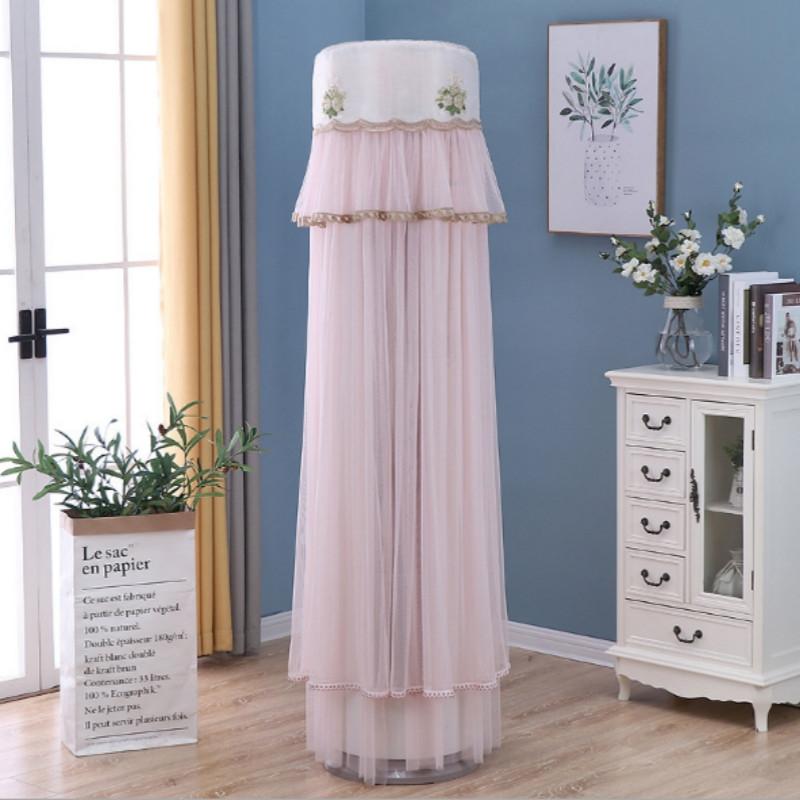 V562-B303811350DBT-202503031640-00 180cm Vertical Lace Air Conditioner Dust Cover - Pink - Image 1