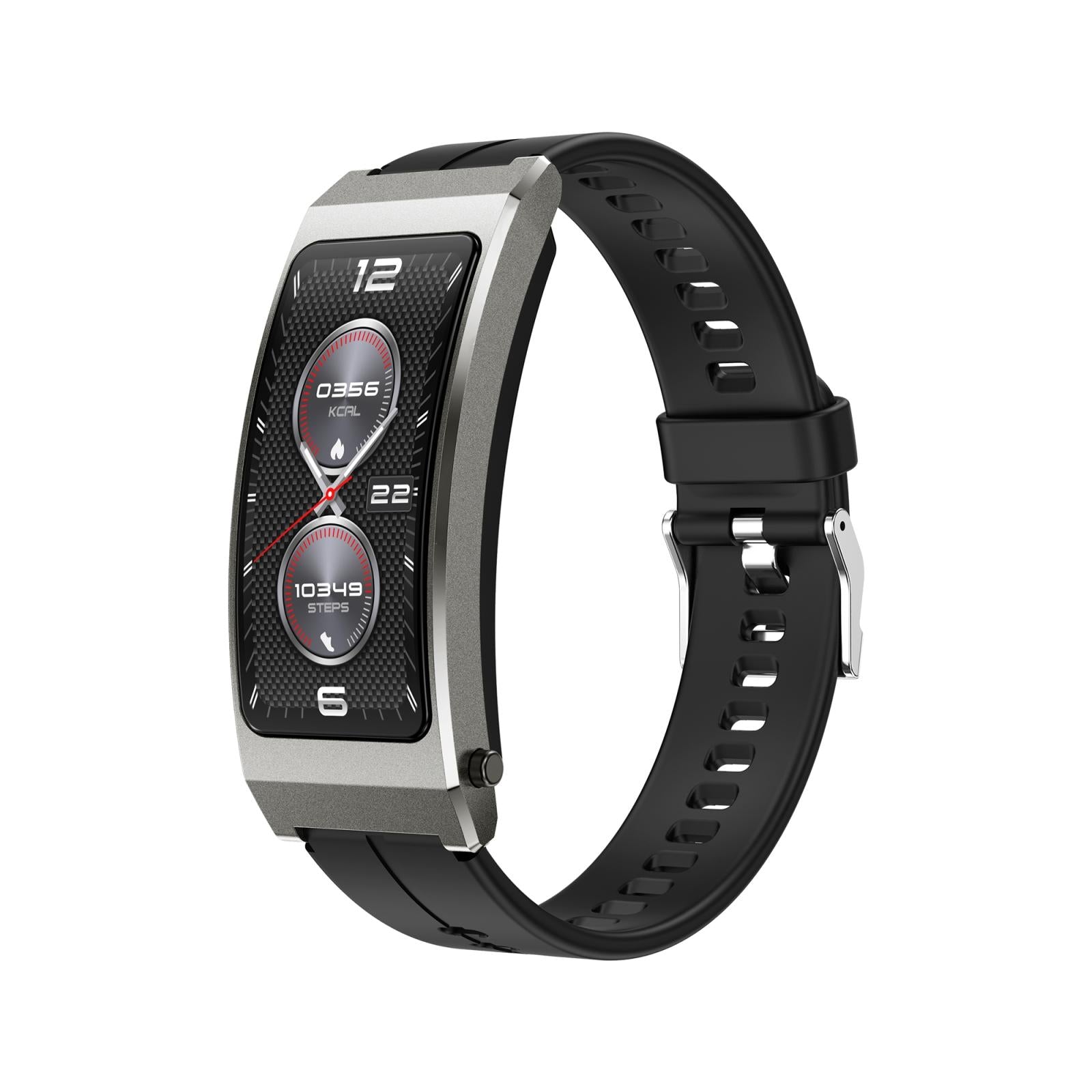 V562-B304517500ADE-202505271127-00 Smart Health Monitoring Bracelet With Bt Call And Leather Strap - Tarnish Silicone Strap - Image 1