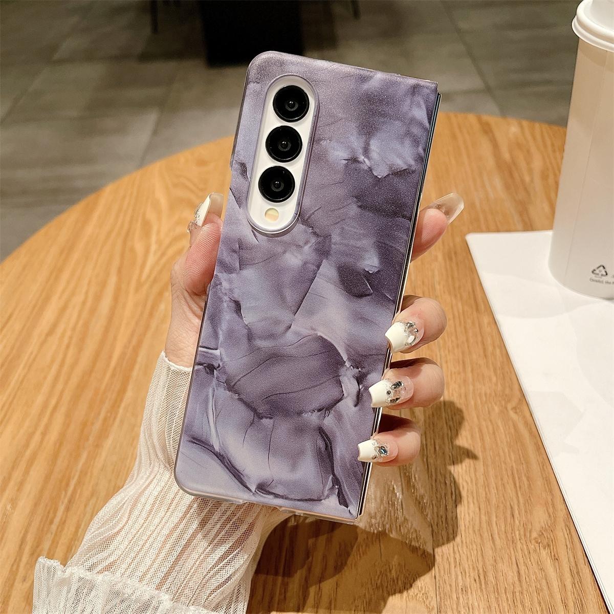 V562-B304984600ADE-202503211421-00 For Samsung Galaxy Z Fold4 5G Shockproof Full Coverage Porcelain Case Samsung Galaxy Fold3 4 - Purple - Image 1
